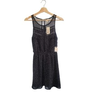 NWT FOREVER 21 Polka Dot Sleeveless Mesh Panel Dress Size S